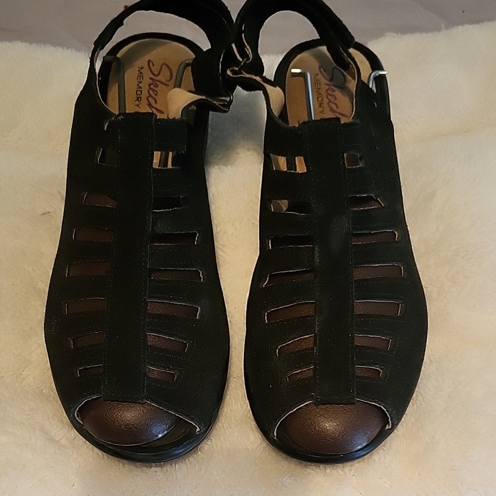 Skechers Black Sandals with Closed Toe Design
